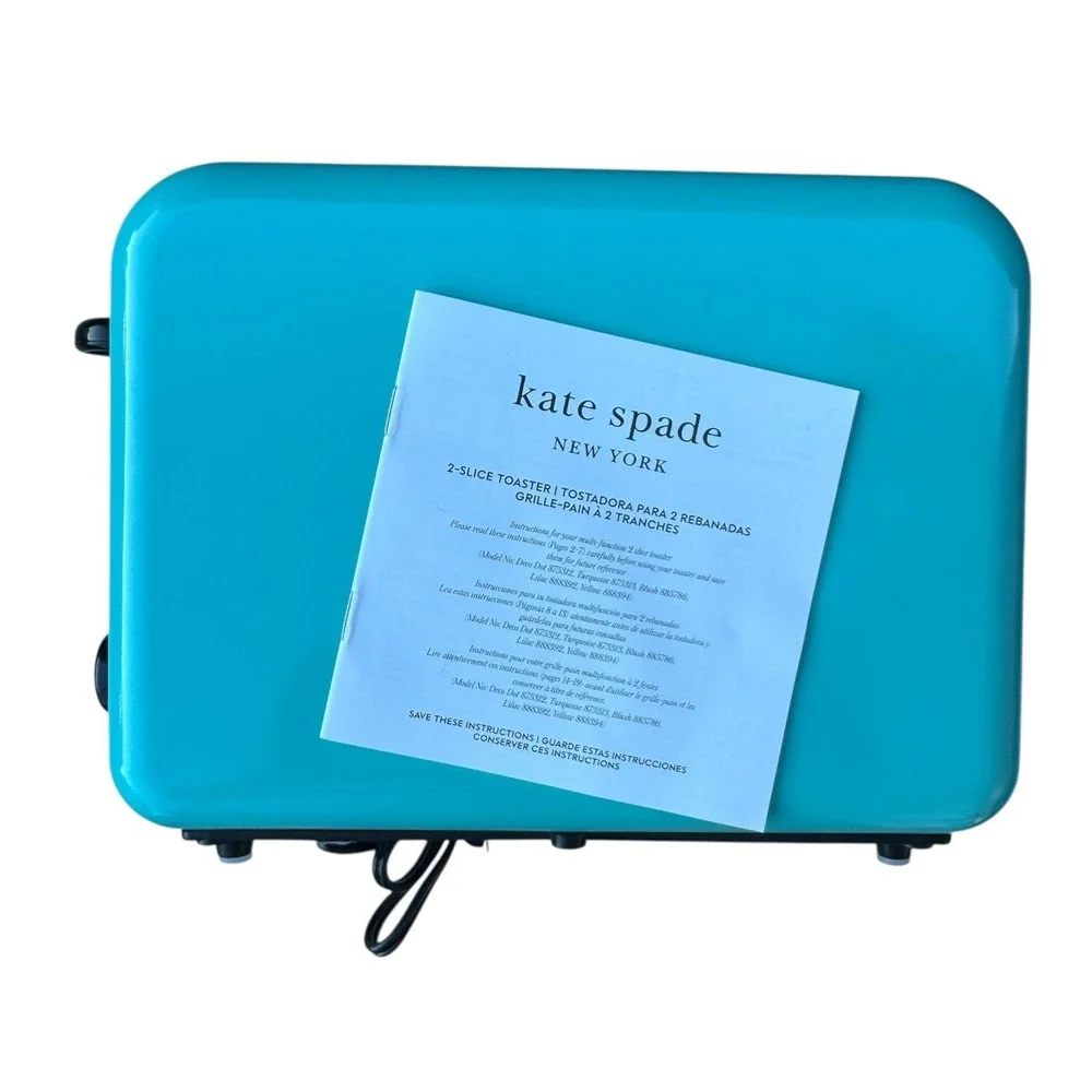 Kate Spade New York Vintage Turquoise 2-Slice Toaster‎ Retro *New Open Box READ*